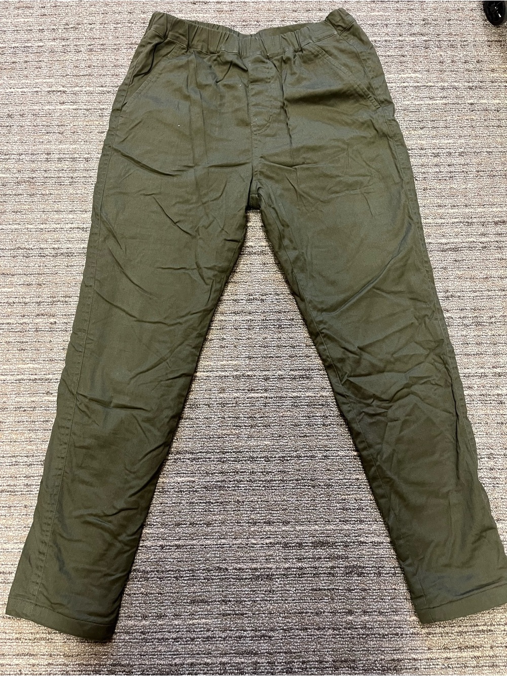 Uniqlo Kid's Olive Fleece-lined Pants